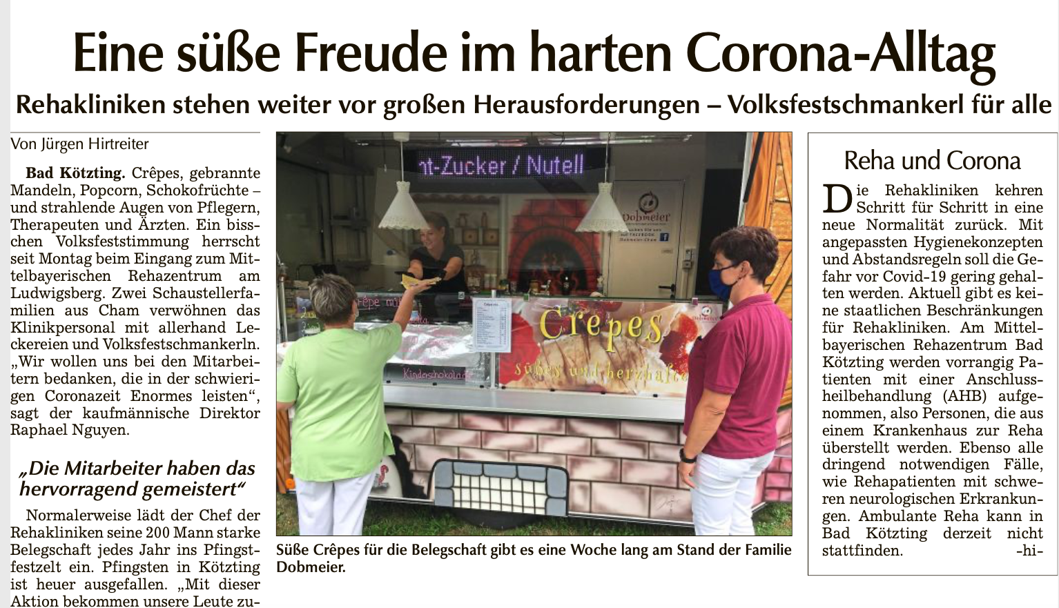 Eine Susse Freude Im Harten Corona Alltag Rehazentrum Bad Kotzting
